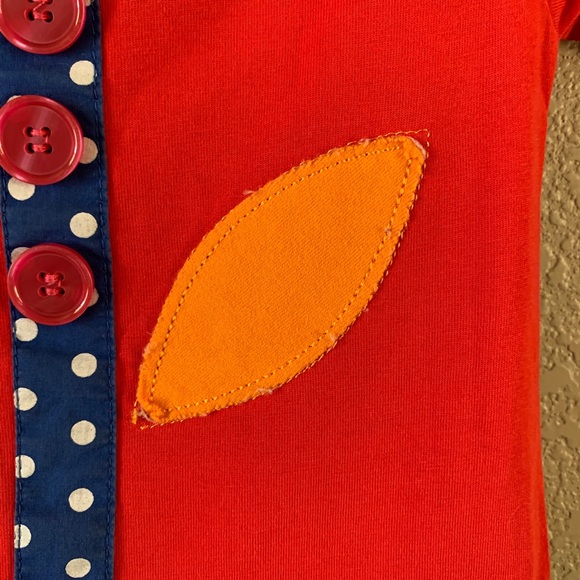 Heather Feather Red and Blue Long Sleeve Dress sz2 - Picture 4 of 7